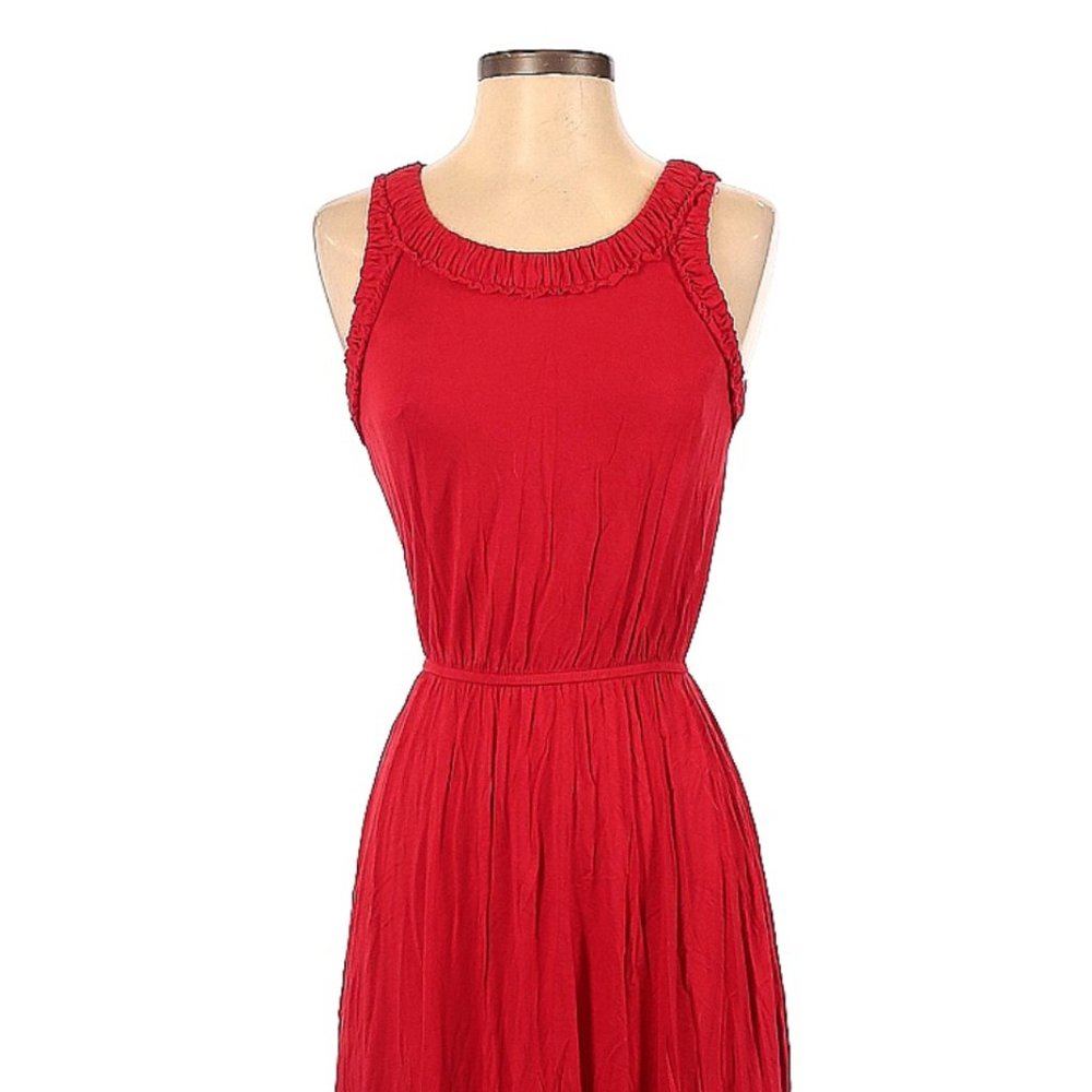 Lightweight a-line sleeveless red summer dress LOFT